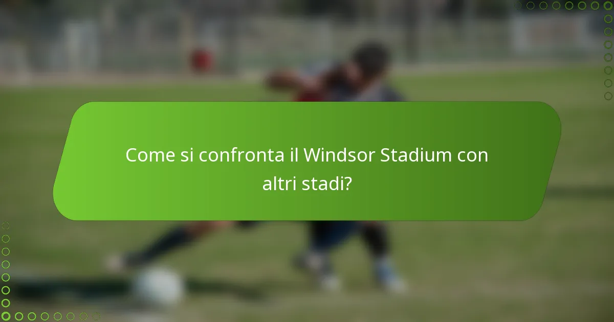 Come si confronta il Windsor Stadium con altri stadi?