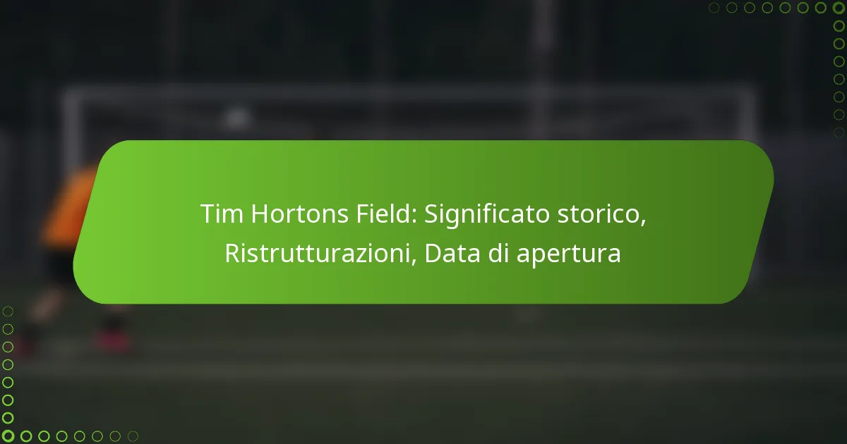 Tim Hortons Field: Significato storico, Ristrutturazioni, Data di apertura