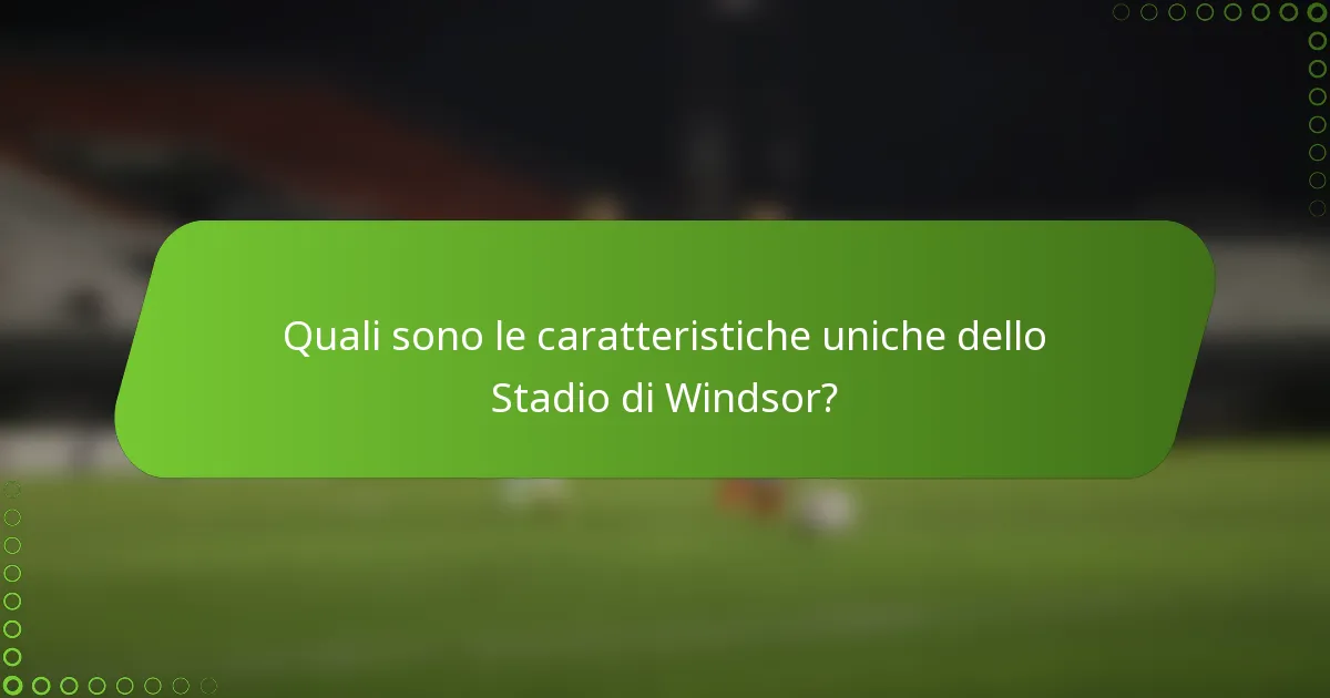 Quali sono le caratteristiche uniche dello Stadio di Windsor?