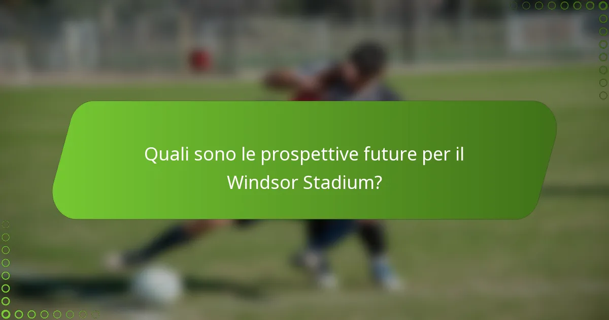 Quali sono le prospettive future per il Windsor Stadium?